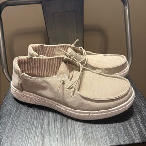 BOBS from Skechers Women's Beige Canvas Sneakers